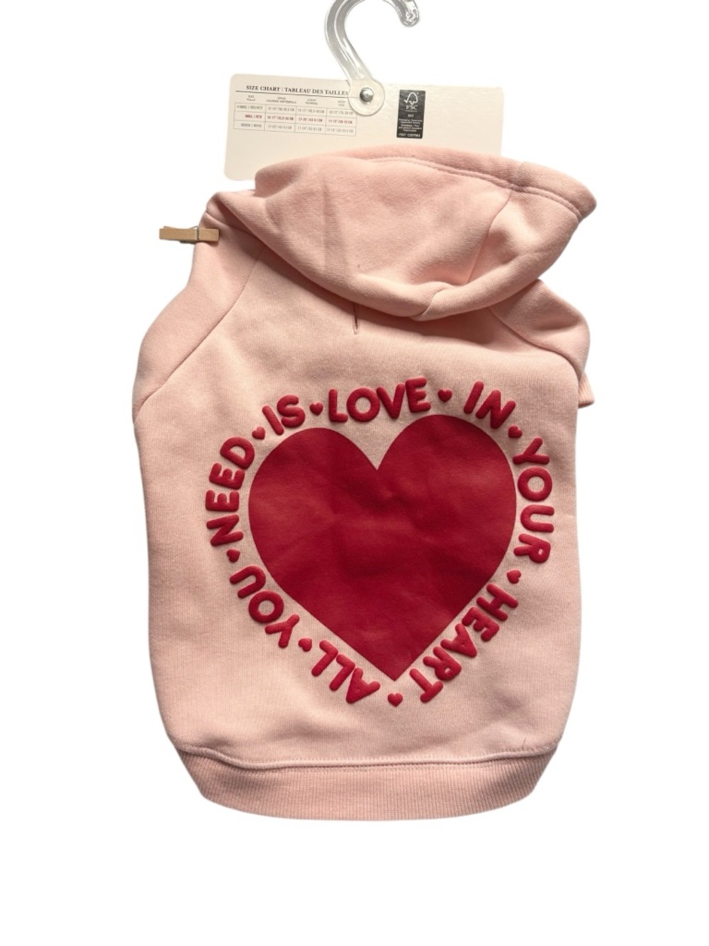 Harry Barker dog sweatshirt hoodie small love heart pink red NWT